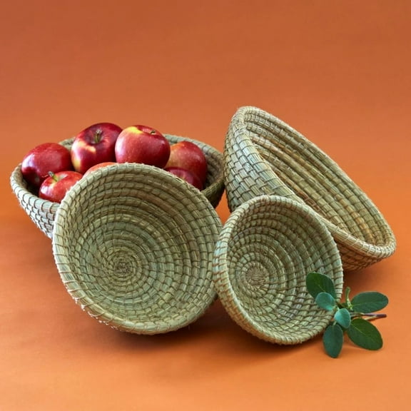 Natural Grass Basket Bowl Set of 4