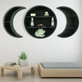 thumbnail image 3 of Maoww Wooden Moon Shaped Storage Shelf Wall Mounted Hanging Rack Living Room Kitchen Home Decor, Large Moon, 3 of 7