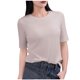 thumbnail image 1 of Tops de Manga Corta de Mujer Casual, Color Sólido Manga 1/2, Camiseta de Cuello Redondo, 1 of 5