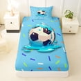 thumbnail image 3 of Castle Fairy Sport Soccer Twin Sheets 3pcs, Blue Ice Cream Drip Bedding,1 Fitted Sheet, 1 Flat Sheet and 1 Pillowcase, 3 of 6