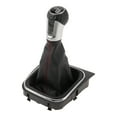 thumbnail image 1 of Perillas de cambio manual de 6 velocidades Unique Bargains con cubierta para VW Golf 5 MK5 GTI GTD R32 2004-2009, palanca de cambio de plástico con cuero sintético, negra y roja, 1 of 6