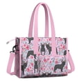 thumbnail image 2 of Teacher Tote Bag,French Bulldog and Flower Teacher Utility Tote Bag,Large Work Tote Bags for Women with Multiple Pockets,Top Zipper Closure,13.8x10.6x6.7 Inch, 2 of 5