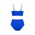 thumbnail image 7 of Herseas Women's 2 Piece Colorblock Bikini Sets Oval Metal Cutout Swimsuit High Waisted Beach Summer Swim Bathing Suits (M, Blue), 7 of 7