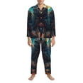 Gaeub Starry Sky Moon Wolf Leader Mens Pajamas Set Mens Sleepwear with