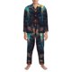thumbnail image 3 of Balery Starry Sky Moon Wolf Leader Pijama para Hombre de Dos Piezas con Manga Larga, Conjunto de Dormir y Descanso Suave con Bolsillos-Large, 3 of 7