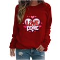 thumbnail image 1 of Amzcrzy Hauts pour Femmes Décontractés Col Rond Printemps Été Hauts Mode Imprimé Cœur d'Amour Saint-Valentin Chemises pour Femmes Classique Polyvalent Manches Longues Tee-Shirt Valentines, 1 of 3