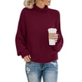 thumbnail image 4 of Xijirk Women's Pullover Sweaters Off Shoulder Long Sleeve Loose Knitted Casual Cozy Women's Pullover Sweaters for Winter Wear,Red,2XL, 4 of 7