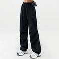 thumbnail image 3 of Pantalones de pana para mujer Gibobby Mono de cintura alta pierna ancha XL Negro, 3 of 5