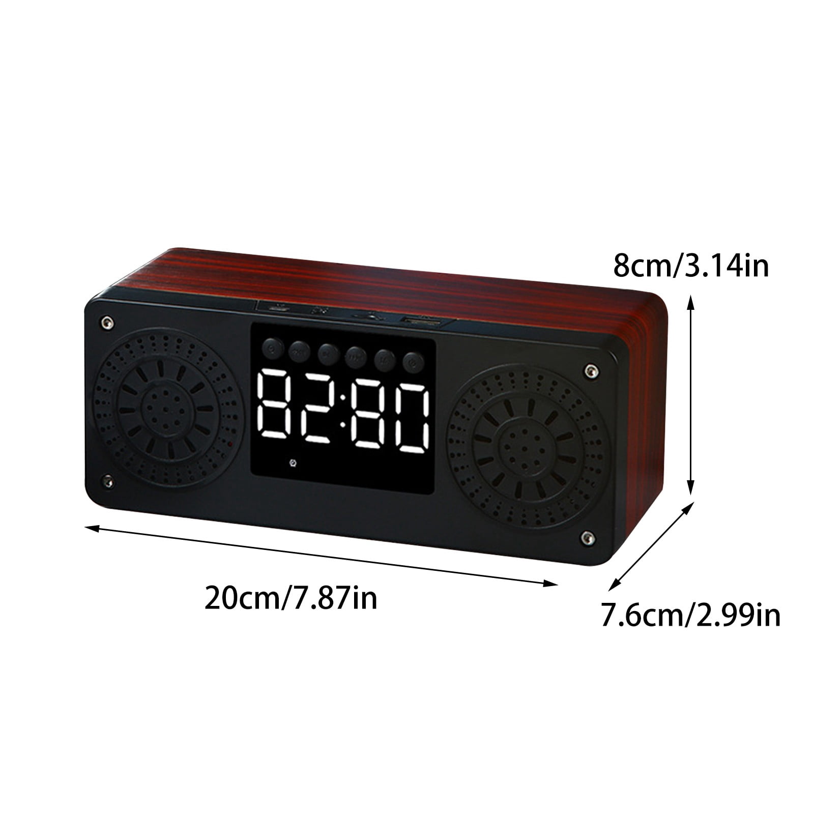 maho A10 Wooden Clock Multi-function Bluetooth Audio U Disk Card Gift Gift Mobile Phone Computer Speaker Bluetooth Speaker for Gift, Shower, Party, Home, Travel