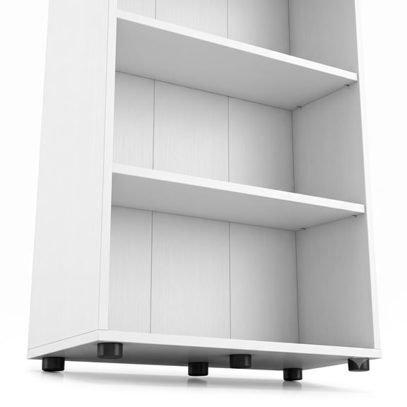 Furnibear 3-Tier Bookcase 42 Inch Tall Bookshelf with Anti-Tipping Kit, Freestanding Open Wood Storage Shelf Organizer for Living Room Bedroom Home Office Study, White