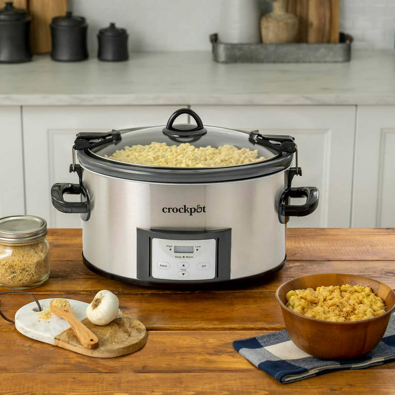 Crock-Pot 7-Quart Cook and Carry Programmable Slow Cooker, Grey