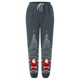 thumbnail image 4 of Fiaer Christmas Sweatpants Women Santa Printed Trendy Lace up Xmas Pants Plus Size Loose Fit Comfy Holiday Trousers with Pocket Grey XL, 4 of 5