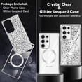thumbnail image 4 of Magnetic Clear for Samsung Galaxy S24 Ultra Case Leopard Glitter [Compatible with Magsafe] Slim Soft TPU Electroplated Shockproof Protective Phone Case Cover for Samsung S24 Ultra Silver, 4 of 7