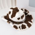 thumbnail image 3 of Vjnyvs Winter Cowboy Print Cowboy Hat Plush Western Hat Funny Cowboy Hat Wide Brim Cowboy Hat for Fancy Party Accessory, 3 of 7