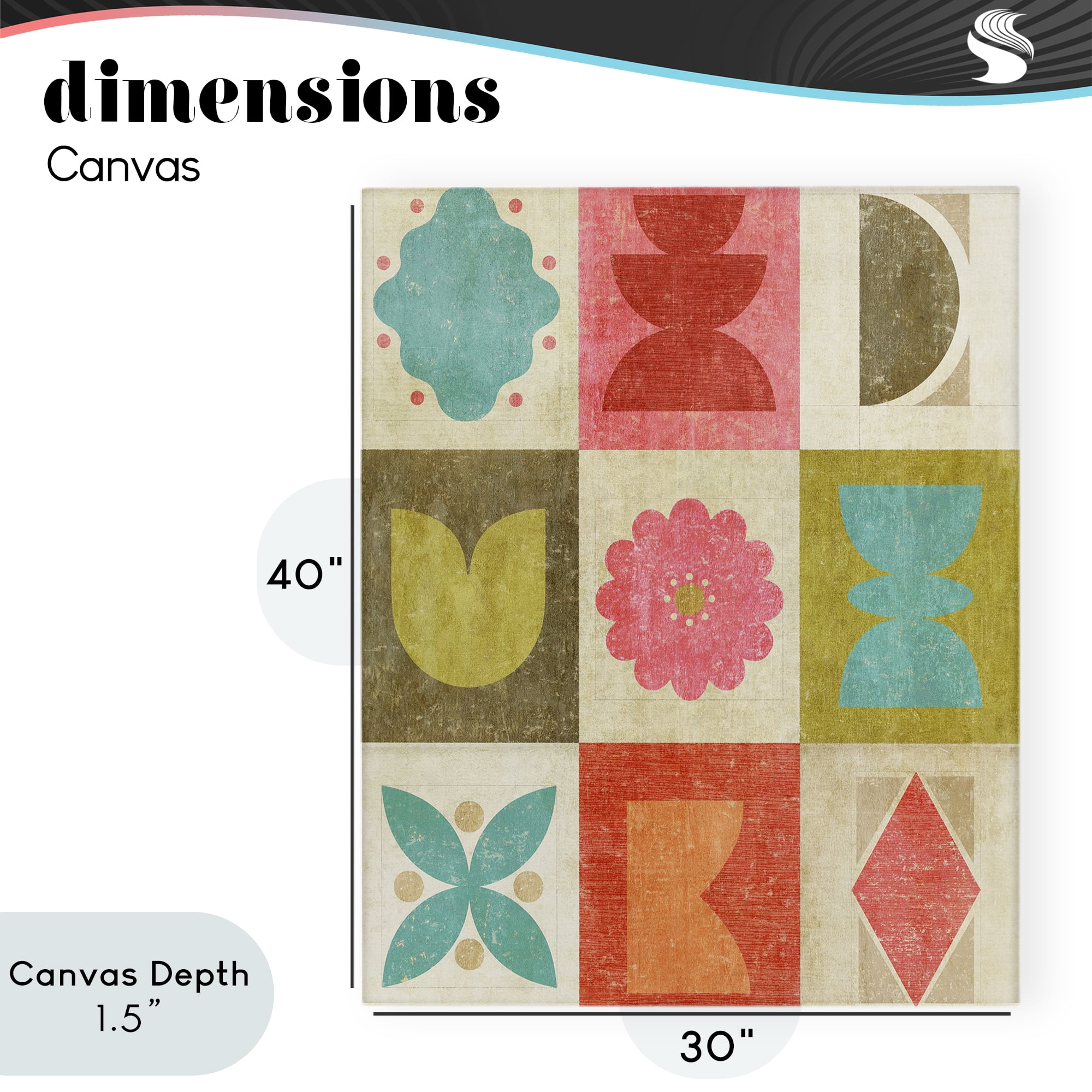 Stupell Industries Happy Dance Geometrics Canvas Wall Art, design by Suzanne Nicoll