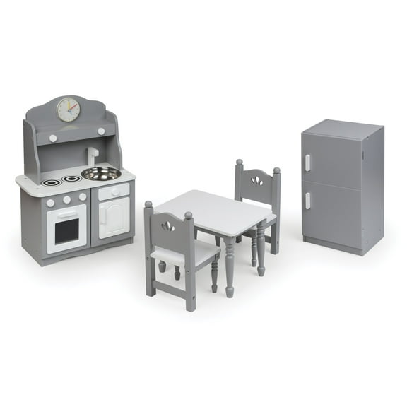 Badger Basket Gourmet Kitchen Furniture Set for 18" Dolls, Gray
