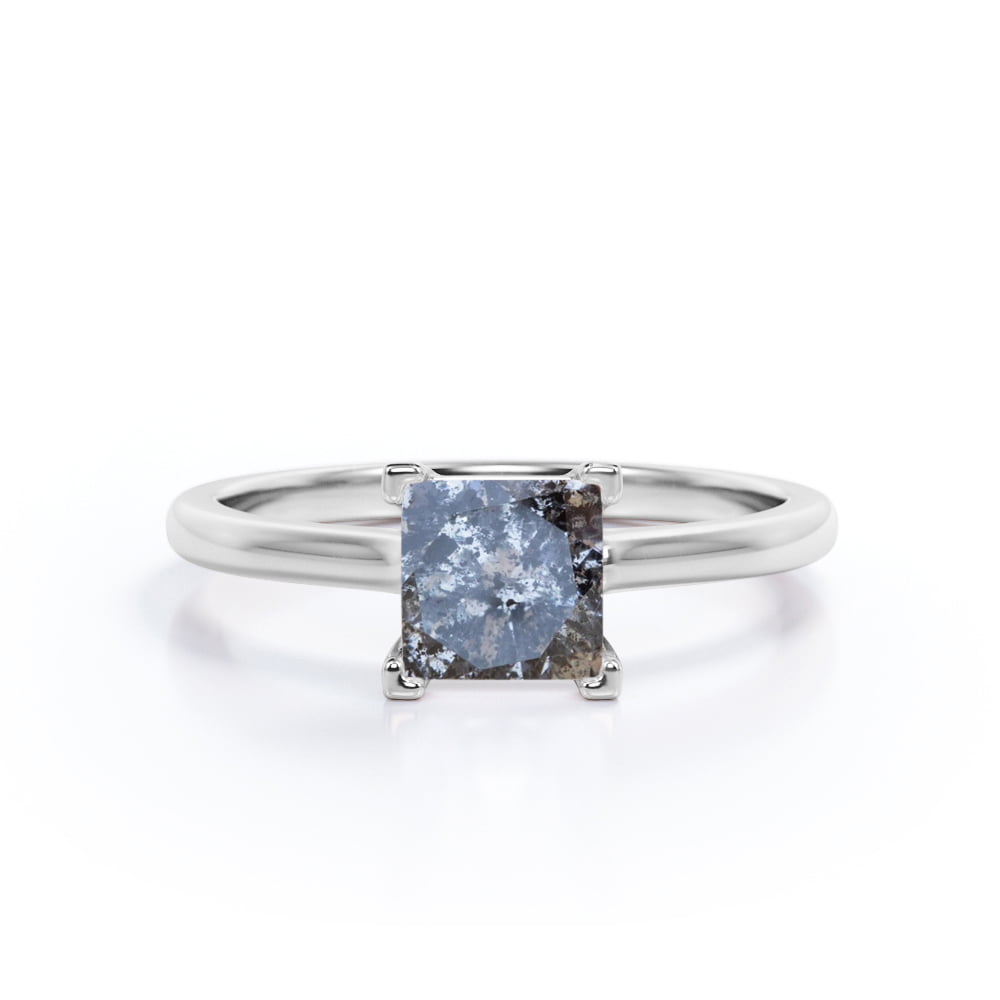 Engagement Ring Jewelry Diamond Best Price Diamond OM1890 Salt and Pepper Round Brilliant Cut Minimal Diamond