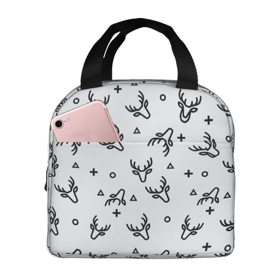 Deer Lunch Box For Women Insulated Animal Lunch Bag Cooler Reusable Large Containers Lunchbox For Women Men Work Office Travel Picnic