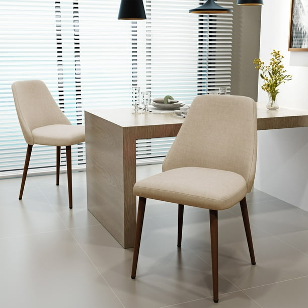Noble House Calliope Mid Century Fabric Dining Chairs With ...