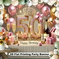 thumbnail image 3 of Happy 50th Birthday Backdrop Pink Gold Balloons Fabulous 50th Birthday Background for Women Glitter Diamond Crown Fifty Years Old Age Birthday Party Decorations Banner Photo Booth Props, 3 of 5