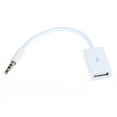 2x Audio Jack to USB Converter AUX 3.5mm Cable White Adapter Plug 3
