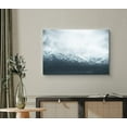 thumbnail image 2 of wall26 Canvas Print Wall Art Washed Out Blue Duotone Mountain Ranges with Clouds Nature Wilderness Photography Modern Art Rustic Scenic Colorful Multicolor for Living Room, Bedroom, Office - 12", 2 of 5