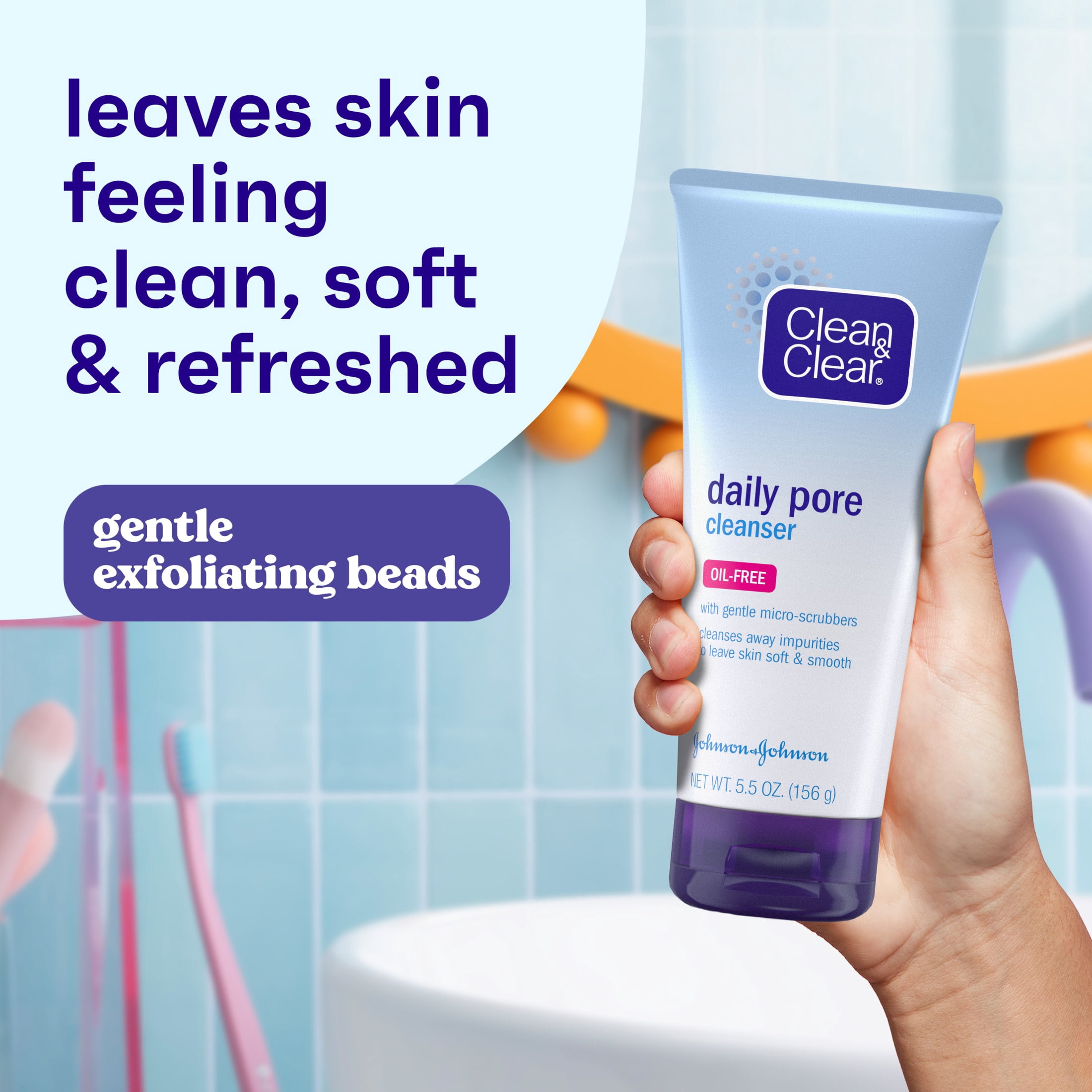 Clean & Clear Daily Pore Facial Cleanser for Acne-Prone Skin, 5 fl. oz