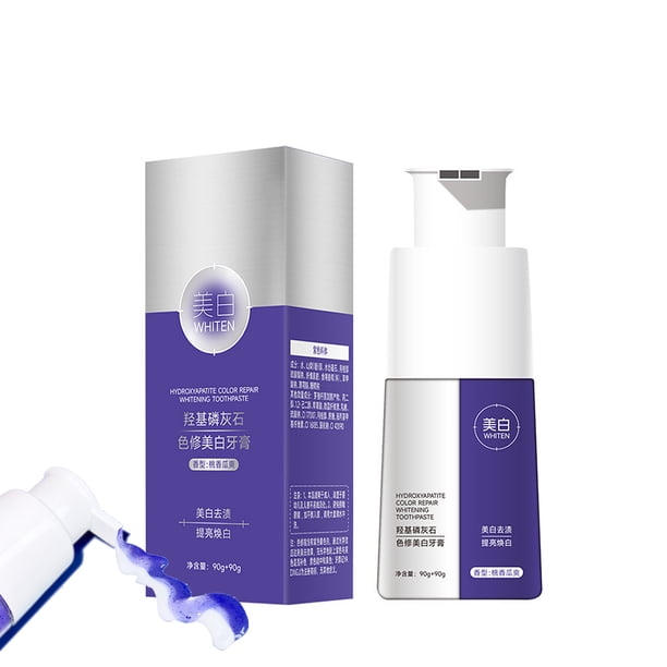 Pasta dental reparadora de color con hidroxiapatita en tubo doble (90 g + 90 g) para el cuidado dental