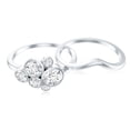 thumbnail image 5 of Rosec Jewels Lab Created Diamond Engagement Rings Set with Shadow Band (Ef-Vs Quality) Bezel Set Diamond Ring Cluster, 925 Sterling Silver, US 4.00, 5 of 9