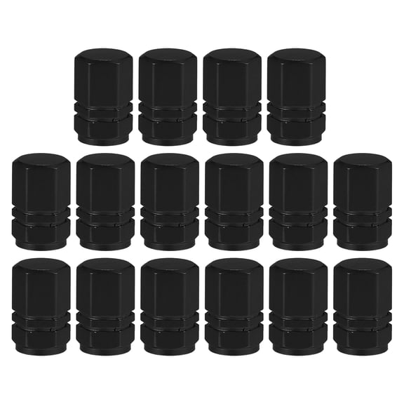 Unique Bargains 16 Pcs Universal Tire Valve Stem Caps Valve Stem Covers for Car SUV Bike Trucks Aluminum Alloy Black