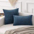 thumbnail image 4 of K KEVIN TEXTILE Throw Pillow Covers Soft Corduroy Decorative Set of 2 Boho Striped Pillow Covers Pillowcases Farmhouse Home Decor for Couch Bed Sofa Living Room 22x22 Inch Dusty Blue, 4 of 7
