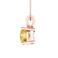 thumbnail image 3 of Clara Pucci 18K Rose Solid Hypoallergenic Gold 2.5Ct Yellow Zircon Round Brilliant Cut Solitaire Designer Necklace Pendant For April, 3 of 6