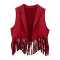 thumbnail image 4 of Womens Western Cowgirl Tassel Vest 70S Hippie Cow Girl Sleeveless Fringe Jacket Outfit Country Concert Rodeo Dress Up, 4 of 8