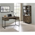 thumbnail image 6 of Rustic Oak Herringbone Bookcase with 2 Doors & 3 Shelves, Industrial Farmhouse Storage Cabinet for Home Office, 6 of 6