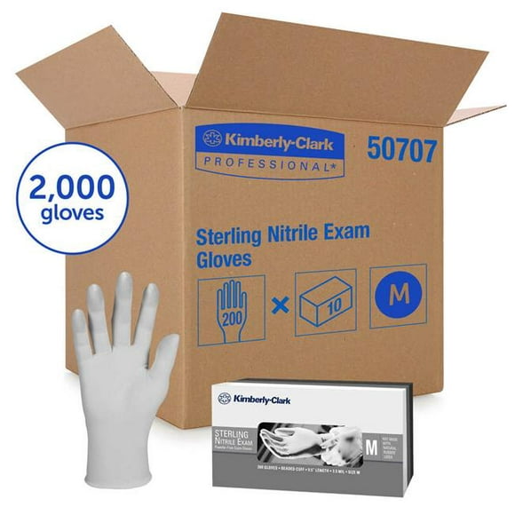 Kimberly-Clark Professional 412-50707 Sterling Nitrile Gloves - Medium&#44; Box of 200