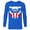Navy, variant on Marvel Falcon Captain America Uniform - Long Sleeve T-Shirt for Men - Customized-Royal