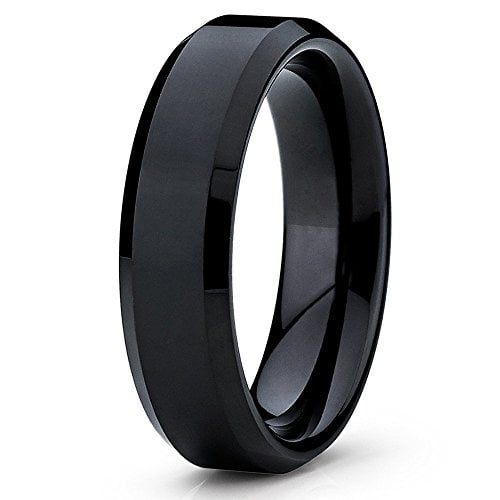 Silly Kings Tungsten Wedding Band 6mm Black Tungsten Ring Tungsten