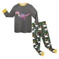 thumbnail image 5 of Hessimy Toddler Boys Girls Spring Summer Cute Pattern 2Pcs Long Sleeve Breathable Soft Sleepwear Pajamas, Summer Thermal Wear,12M-5Y(Dark Gray,2-3 Years), 5 of 5