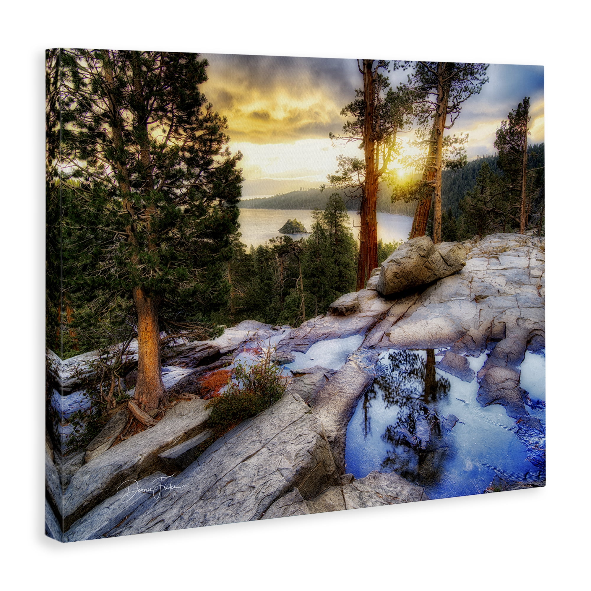 Stupell Industries Forest Cliff Landscape Landscape & Nature Painting Wrapped Canvas Art Print Wall Art, 30 x 24