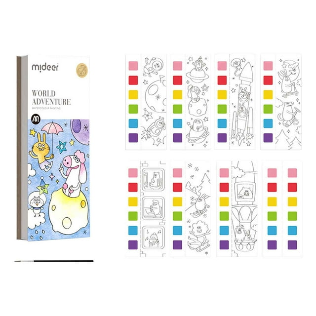 Pompotops Gouache Graffiti Picture Book Light Color Filling Picture Book Graffiti Pocket Watercolor Book Clearance