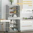 thumbnail image 4 of Resenkos Kitchen Pantry,Modern Kitchen Pantry Freestanding Cabinet Cupboard with Doors and Drawer, Adjustable Shelving, Grey, 4 of 5