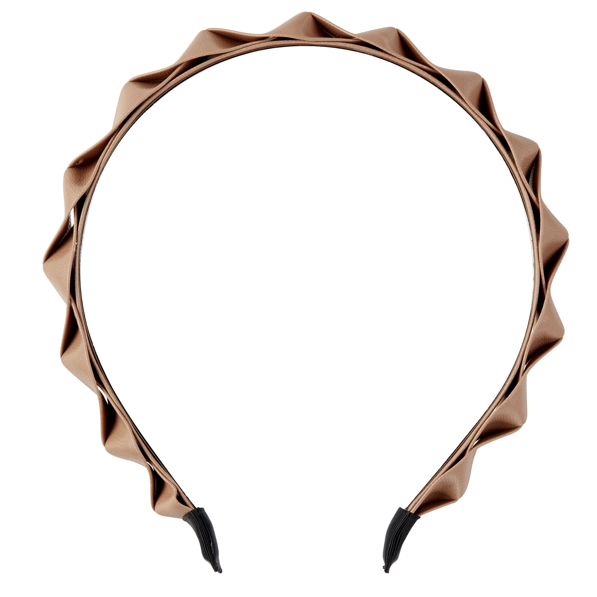 Tayshia by Scunci Twisted Faux-Leather No-Squeeze Fashion Headband, Brown