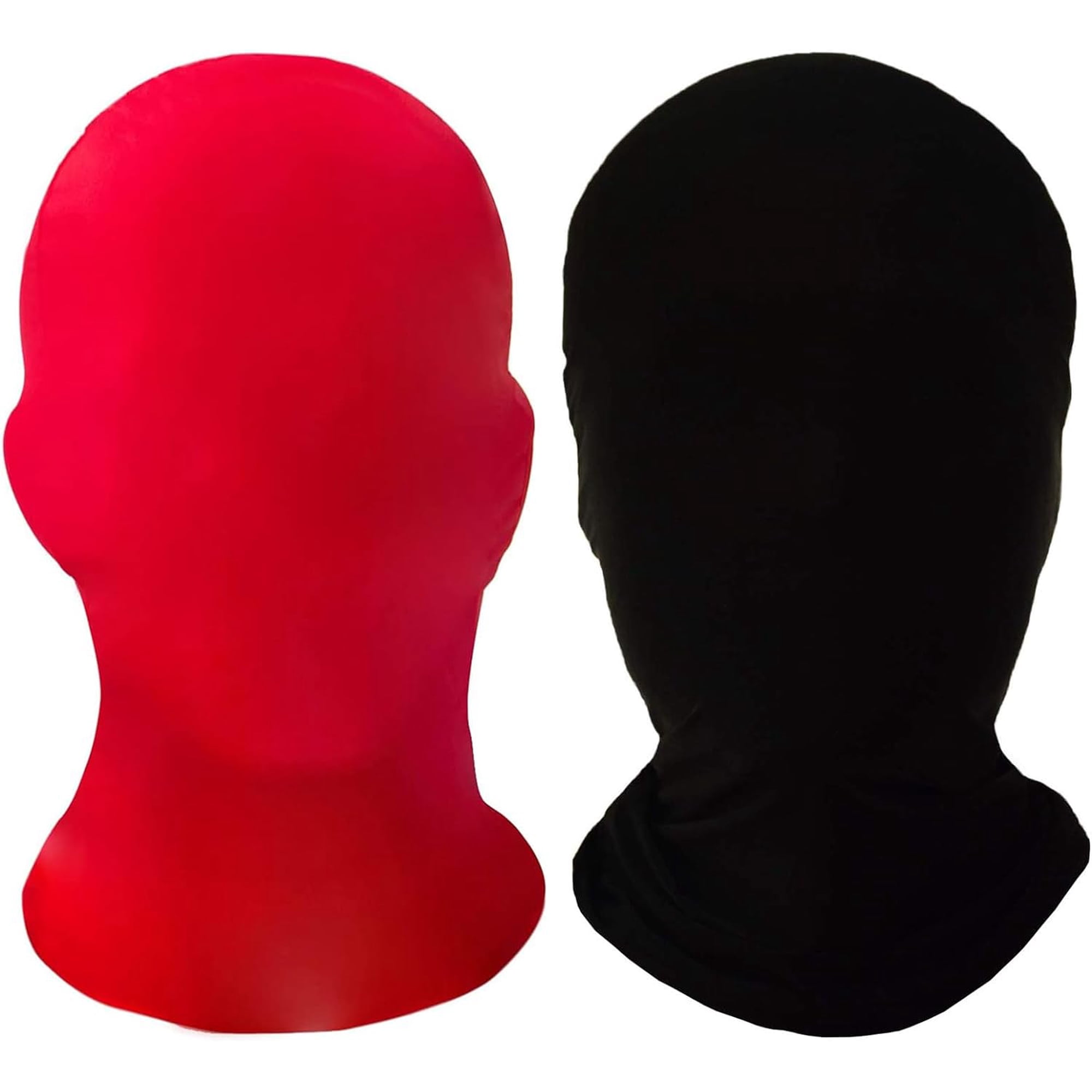 2 Pieces Full Face Mask, BW 2nd Skin Masks,Halloween Spandex Hood for Unisex Cloth
