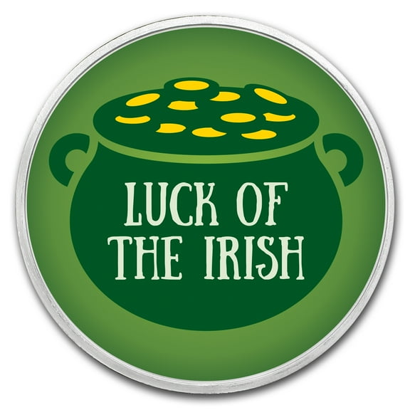 1 oz Ag Colorized Round - APMEX (Luck of the Irish, Pot of Gold)