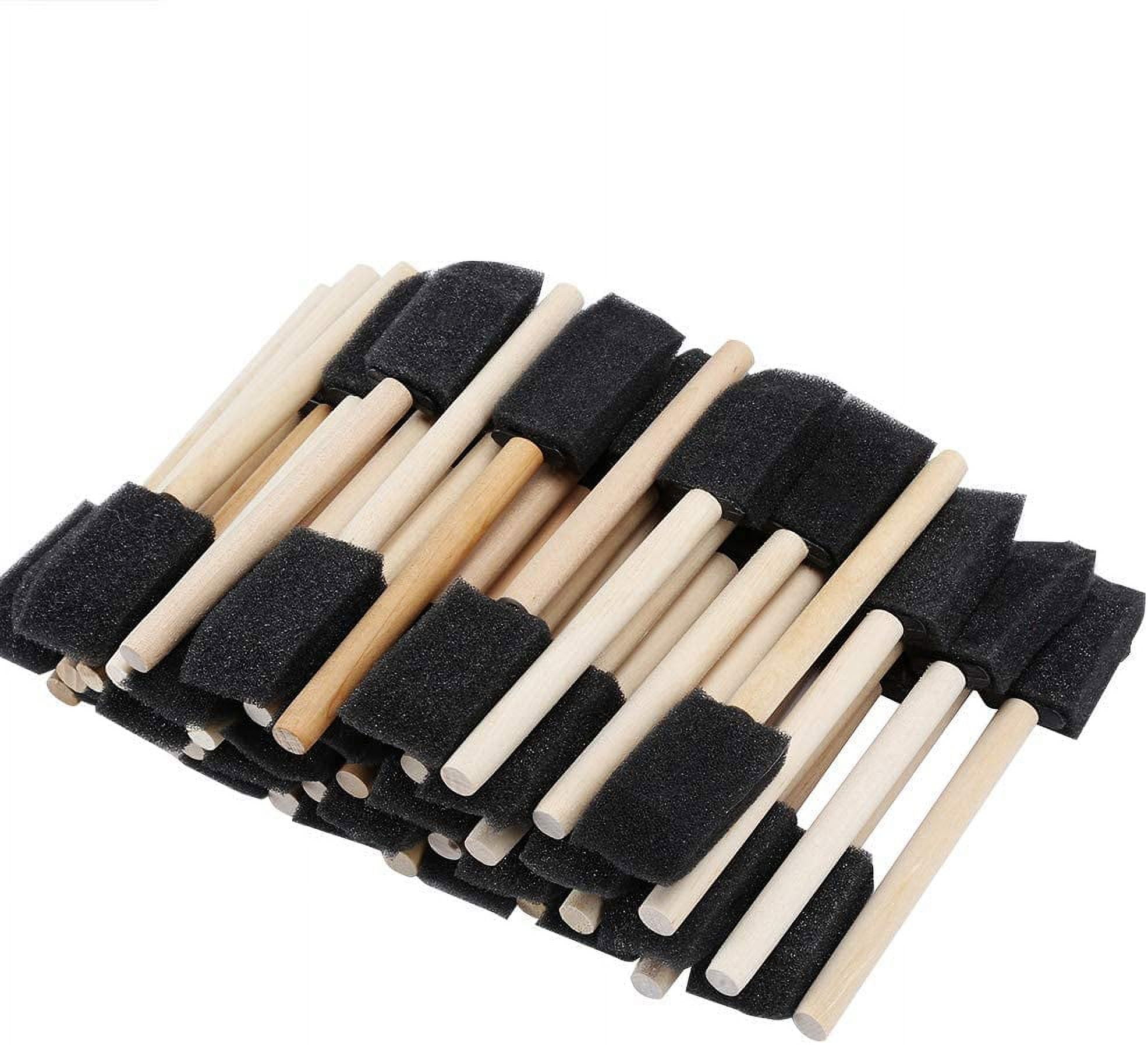 Art Supply Variety Pack Foam Sponge Wood Handle Paint Brush Set, Great for  Acrylics, Stains, Varnishes, Crafts - AliExpress
