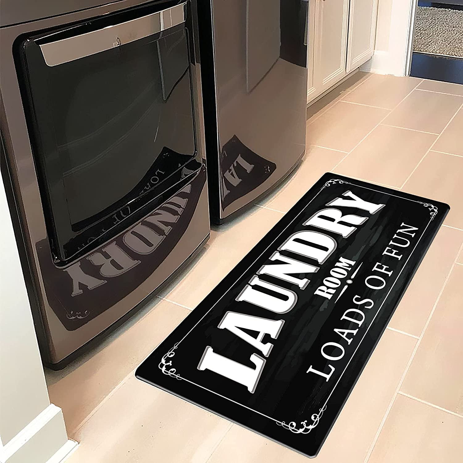 Ukeler Laundry Room Rug Runner, Farmhouse Laundry Mats for Washroom