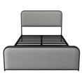 thumbnail image 5 of Miniyam Modern Full Size Metal Bed Frame with Curved Upholstered Headboard and Footboard,Bed with Under Bed Storage,Heavy Duty Metal Slats,Grey, 5 of 8