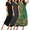 Black/Grey/Green Floral, variant on Oudiya 3 Pack Long Nightgowns for Women House Dress Short Sleeve Plus Size V Neck Nightshirt, M-5XL