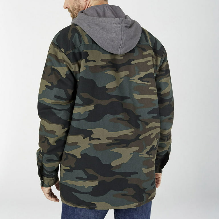 Dickies Men's Camo Fleece-Lined Hooded Jacket