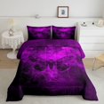 thumbnail image 2 of Feelyou Halloween Moth Full Size Comforter Sets, Spooky Butterflu Animal Bedding Comforter Set, Violet Purple, Black Reversible, 3-Piece, 1 Comforter and 2 Pillowcases, 2 of 7